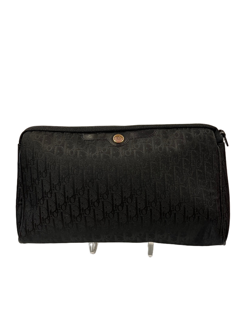 Christian Dior Black Jacquard Logo Monogram Clutch / Pouch / Makeup Case